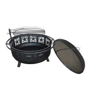 Poêle à bois d'extérieur de style moderne pour jardin, en acier noir, avec <span class=keywords><strong>insert</strong></span> de cheminée et grille de protection - Product Image 3
