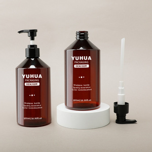 Sang Trọng 500Ml Hổ Phách Phun Chai Nhựa Container Với Bơm Sinh Thái Thân Thiện Với Dầu Gội Đầu Và Điều Hòa Chai Cho Rửa Cơ Thể Bao Bì - Product Image 4