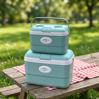 Glacière isotherme portable moderne 21L en PP avec porte-gobelets intégrés, étanche, design Mint Bunker, pour intérieur/extérieur, plage, maintien de la glace pendant 16 heures