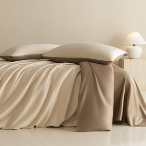 Parure <span class=keywords><strong>de</strong></span> <span class=keywords><strong>lit</strong></span> classique bicolore en <span class=keywords><strong>coton</strong></span> <span class=keywords><strong>satin</strong></span>é 100S à fibres longues 300TC, motif floral, 4 pièces, couleur unie - Product Image 4