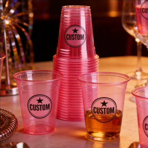 Gobelets à vin en plastique rose de 24 oz avec couvercles et pailles, fournitures de fête jetables pour la dégustation du vin - Product Image 2