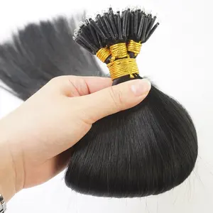 100S 1G/Strand Keratin Rambut Manusia Brasil Lurus Ditarik Ganda Nano Cincin Ekstensi Rambut