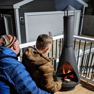 Artículos <span class=keywords><strong>de</strong></span> Jardín <span class=keywords><strong>Chimenea</strong></span> Decorativa <span class=keywords><strong>de</strong></span> Madera para Patio Exterior con Altura Ajustable - Product Image 4