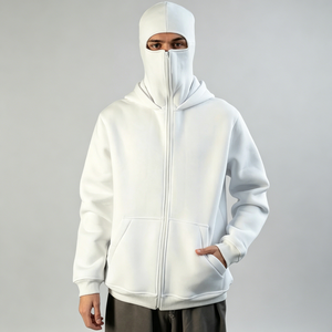 Sweat à capuche balaclava surdimensionné en molleton de coton unisexe personnalisé pour le streetwear – Fabricant - Product Image 2