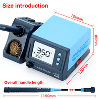Stasiun Solder Digital KELLYSHUN T12 PLUS dengan Layar Digital, Temperatur Dapat Diatur, Pistol Solder Konstan, Perawatan Ponsel