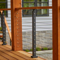 EKOO Garde-corps moderne à câble en acier inoxydable garde-corps d'escalier noir design pour garde-corps de pont
