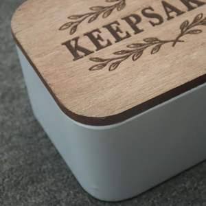 PARISLOFT <b>Keepsake</b> <b>Box</b> 7.8x3.9x5.9in Rectangular Flip Top Storage Container for Photos Jewelry Bedroom Minimalist Design - Product Image 5