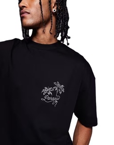 Custom Boxy Oversized Crop Men T-Shirt 300Gsm Heavyweight 100% <span class=keywords><strong>Supima</strong></span> Cotton School Printing Graphic T-Shirts - Product Image 2