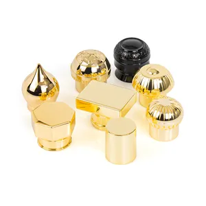 Usine professionnelle Oem Odm Créez votre propre bouchon de bouteille de parfum de parfum en métal zamak or rose luxueux 15mm