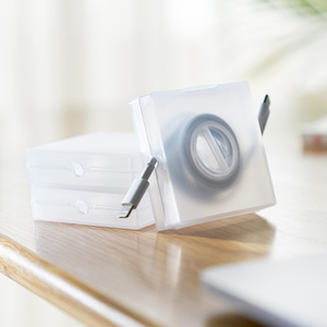 Data Cable Storage Box Transparent Portable Rotating Organizer For Phone Charging Cables Durable Design - Product Image 3