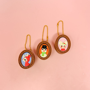 Porte-clés anti-stress en PLA écologique imprimé en 3D, motifs rétro de Noël : souris, bonhomme de neige, renne, avec fonction clicker - Product Image 6