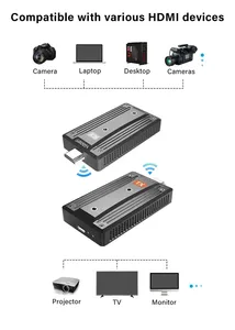 ชุดส่งสัญญาณภาพไร้สายขนาดเล็ก 200M 1080P พร้อมตัวรับสัญญาณ ชุดขยายสัญญาณไร้สาย สำหรับส่งสัญญาณวิดีโอไร้สายจากแล็ปท็อปพีซีไปยังจอภาพหลายจอ - Product Image 4