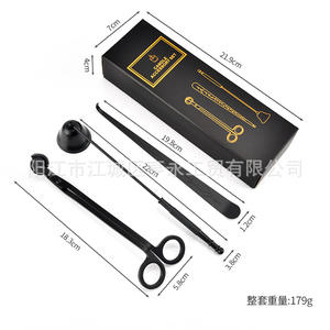 Juego de accesorios para velas 3 en 1, cortador de mechas de acero inoxidable, kit de herramientas para apagar velas, negro, plateado, dorado, oro rosa - Product Image 3