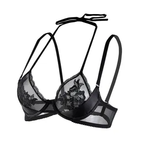 New design hang neck lace sexy lingeries women's underwear vintage ladies bra