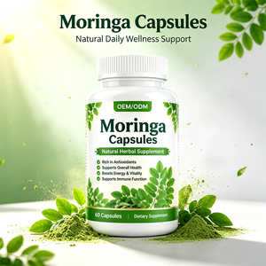 Cápsulas de Moringa <span class=keywords><strong>en</strong></span> Polvo de Marca Privada, Suplemento Herbal, Vitaminas y Aminoácidos, Suplemento Natural de Superalimento Verde, Cápsulas Veganas - Product Image 5