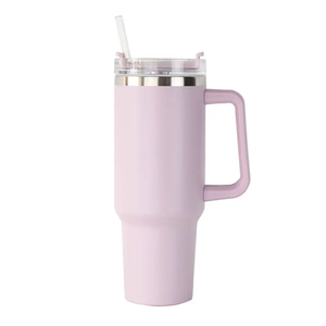 Almacén de EE. UU., tapas a prueba de fugas de viaje de 40 oz, taza de vaso de 40 oz con revestimiento de polvo aislado de acero inoxidable de doble pared para <span class=keywords><strong>coche</strong></span> con asa - Product Image 5