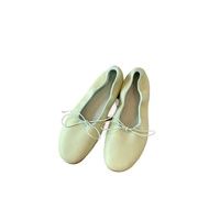 Chaussures plates Mary Jane en cuir de vachette souple, style rétro français, pour femmes, nouvelles escarpins plissés à talon bas 2026 - Printemps/Été/Automne