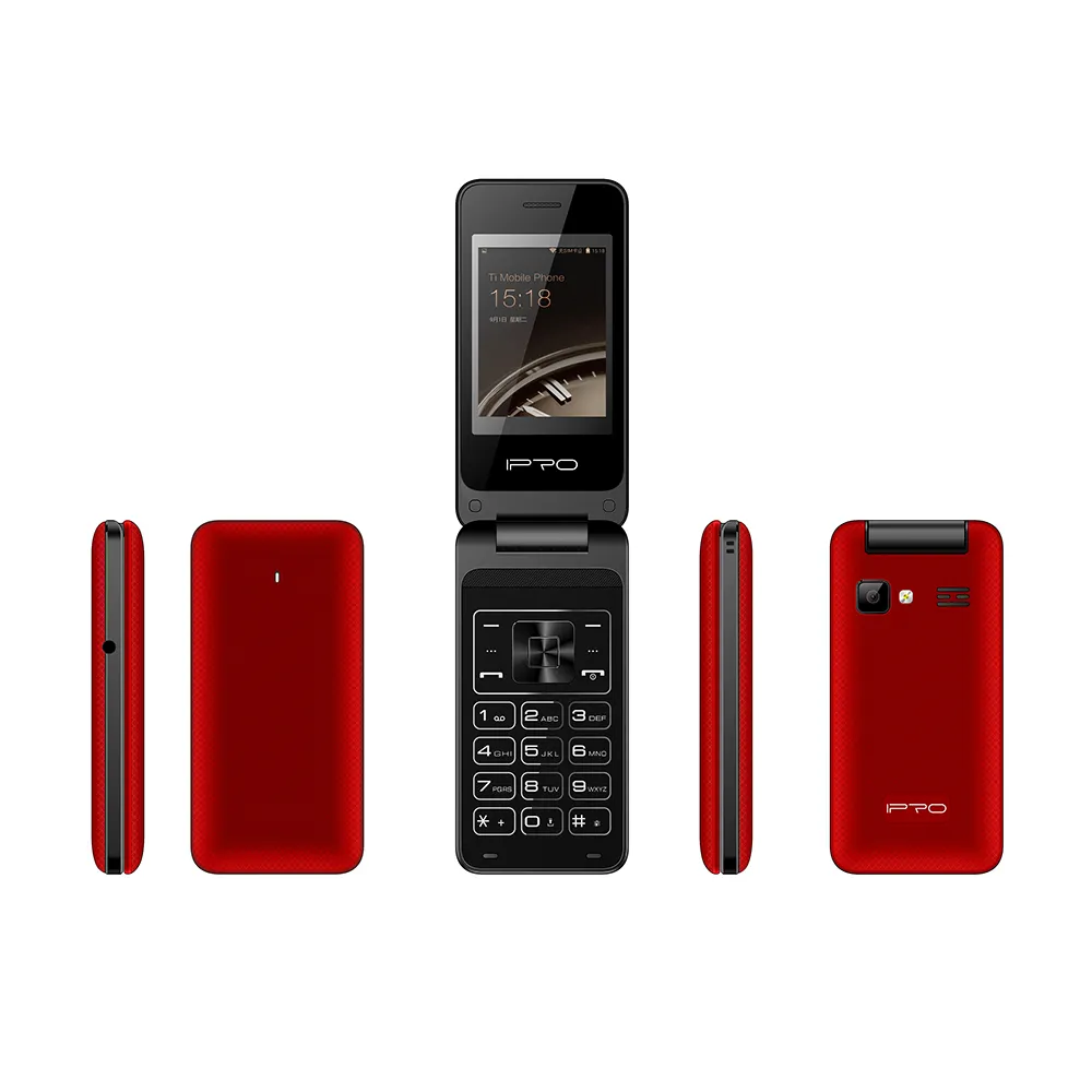 IPRO V10 프리미엄 플립 전화 800mAh 배터리 2.4 인치 2G 전화 기능 키보드 플립 전화