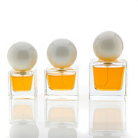 15ml 30ml 50ml bouteille de parfum en verre en forme de cube sphérique bouchon rond bouteille de parfum de luxe vide avec boîte