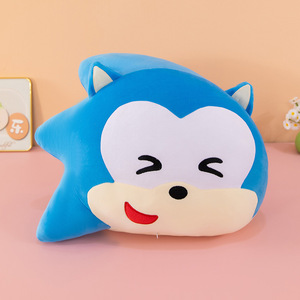 Almohada de Peluche Personalizada con Logotipo Blue Sonics, Juguete de Peluche de Dibujos Animados, Muñeco de Erizo Sonriente, Cojín Decorativo para Sofá, Venta al por Mayor - Product Image 2