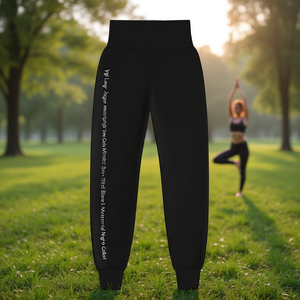 Pantalones de Yoga Largos de Cintura Alta Yogi con Diseño de Faja y Bolsillo Lateral en Color Negro, Hechos de Material Elástico de Alta Calidad - Product Image 2