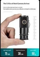 Lampe torche LED mini Warstar R300 1000LM haute puissance en alliage d'aluminium, faisceau spot, 800-900M, CRI80, étanche, rechargeable par USB