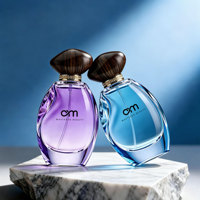 Flacon de parfum en verre personnalisé de luxe 50ml/100ml |   Flacon de parfum vide personnalisable avec pulvérisateur à brume fine et couleurs de tampon doré
