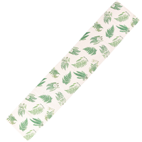 Chemin de table botanique en feuilles de fougère blanches et vertes pour mariage tropical, table de salle à manger, fête de jardin, vente en gros, décoration intérieure