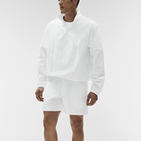 Veste de sport légère et imperméable pour homme avec logo personnalisé, 100 % nylon, poches avant, demi-zip, idéale pour la course à pied et les activités de plein air