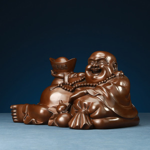 Statue de Bouddha Maitreya en bronze Copper World avec trésors, faite à la main, pour la décoration de la maison, du bureau ou du bureau à domicile - Product Image 3