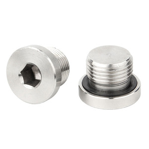 Tapón de tubería hexagonal interno de acero inoxidable con junta de goma BSP G3/8'' G1/2'' y tornillo amortiguador de goma - Product Image 4