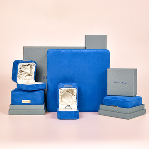 Custom Logo Luxury Modern Velvet Square Rectangle Shape Jewelry <b>Gift</b> <b>Box</b> for Rings <b>Earrings</b> Necklaces Bracelets - Product Image 1