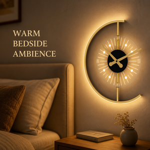 Reloj de Pared Decorativo de Acrílico Transparente con Forma de Luna Circular, Estilo Artístico de Alta Gama, Carga USB, Lámpara de Pared Integrada - Product Image 1