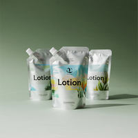 Logo personnalisé imprimé feuille d'aluminium lotion crème de soin pour la peau recharge d'huile essentielle sac pochette d'emballage avec bouchon de bec de buse
