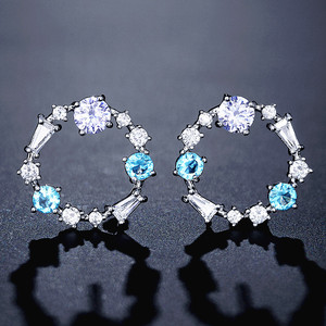 RAKOL EP2354 fashion Small White Gold Plated Cubic Zirconia Earrings - Product Image 6