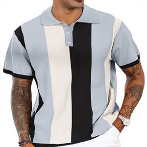 Camisas Polo Casuales para Hombre al por Mayor, Personalizadas OEM, Estilo Vintage a Rayas, Cuello de Golf, 50% Algodón/50% Poliéster, 220 GSM - Product Image 3