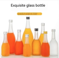 Franse Vierkante Heldere Glazen Drankfles Kroondop 100Ml 200Ml 500Ml Maten Voor Tequila Brandewijn Energiedrankjes Koudgeperste Schroef