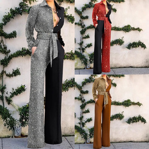 Combinaison décontractée sexy à col en V, nouvelle collection printemps-été, vente flash - Product Image 2