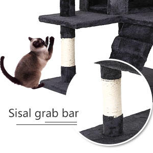 Árbol rascador para gatos con centro de actividades multinivel, tipo casa y condominio, para gatitos divertidos, para interiores - Product Image 5