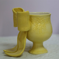 Mug en céramique avec nœud en relief 3D de style sucré, avec cuillère assortie à nœud, couleurs macaron pastel multiples, vaisselle et articles en céramique
