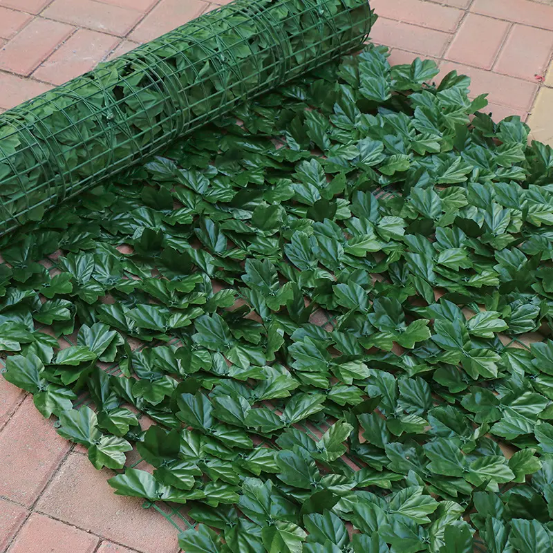 Cerca de folhas verdes artificiais de plástico, 1*3m para decoração de jardim