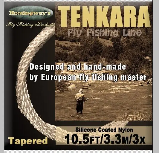 Hemingway की पतला हाथ से बुने हुए Furled नेता-Tenkara furled नेता 10.5ft, 3.3m3x (B10)
