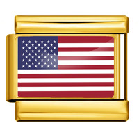 En gros, Breloques drapeaux nationaux (y compris italien) en émail et acier inoxydable pour bracelets, pour la fabrication de bijoux