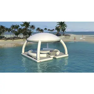 New Summer Thiết Bị Giải Trí Nước <span class=keywords><strong>Inflatable</strong></span> Nền Tảng Giải Trí Dưới Nước <span class=keywords><strong>Dock</strong></span> <span class=keywords><strong>Inflatable</strong></span> Floating Island Với Tent - Product Image 2