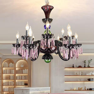 Lámpara colgante de vestíbulo de Villa de Hotel de lujo de estilo europeo, lámpara colgante de araña de cristal para sala de estar - Product Image 1