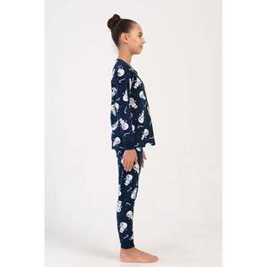 Conjunto de pijama de leggings de manga larga con puños y detalle de lazo para niña, tallas 7-8 y 13-14 - Product Image 2