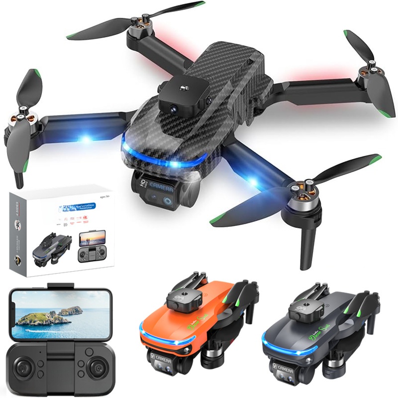 Drones with 4K Camera Mini Drone, Foldable, Adjustable Lens, Headless Mode, One Key Take /Land, Adjustable Lens