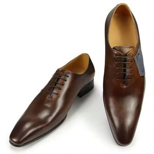 Chaussures Oxford pointues pour hommes de haute qualité, en cuir véritable, avec lacets. Léger et antidérapant. Chaussures de mariage pour hommes Taille - Product Image 2
