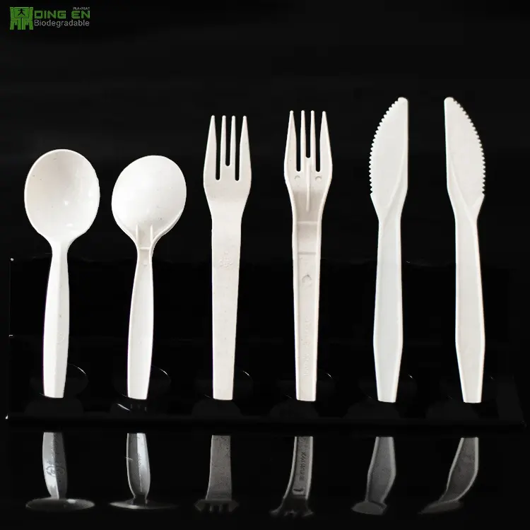 Vật Liệu Dựa Trên Sinh Học Hoàn Hảo Fork Spoon Knife Bộ Đồ Ăn Cầm Tay PLA Set