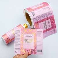 Etiqueta de Producto para el Cuidado de la Piel de Vinilo Impermeable con Logotipo Personalizado, Etiqueta Cosmética Dorada para Champú, Impresión de Etiquetas en Rollo para Botellas